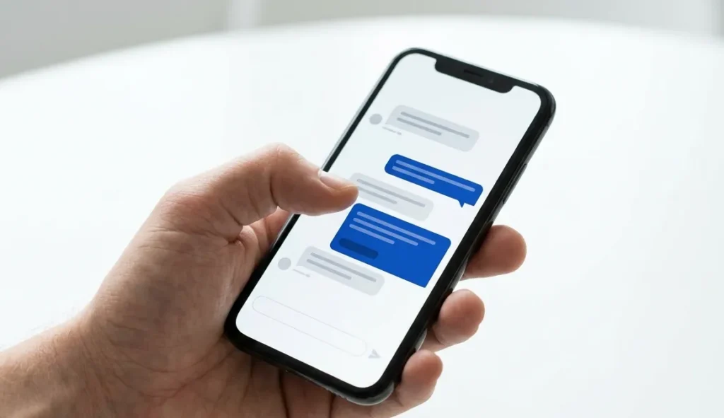 Smartphone showing an AI chat with a highlighted recommendation